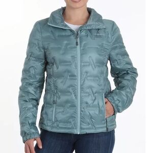 GERRY Page Welded Zip Front Women's Blue Packable 650 Down Fill Puffer Jacket M